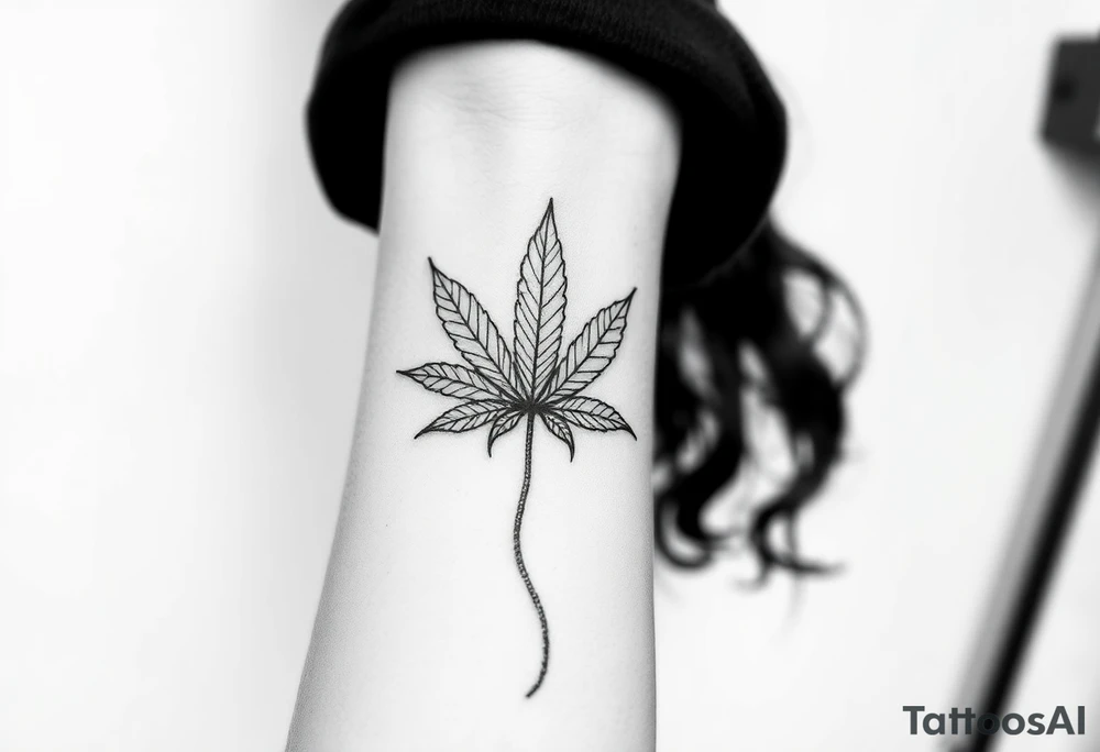 I taught Mary Jane how to dance with weed art tattoo idea