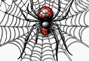 Spider web with black widow tattoo idea