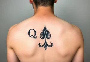 a Q and a spade sketch tattoo idea