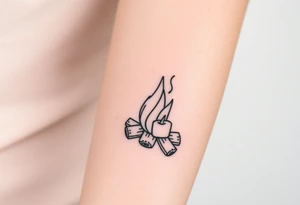 Bonfire with marshmallow tattoo idea