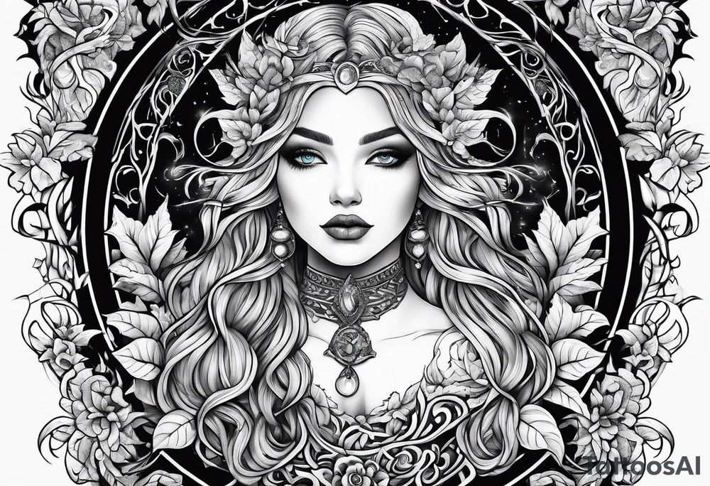 vine wrapping with mystical creatures in between tattoo idea vine wrapping with mystical creatures in between tattoo idea