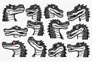 A cute cartoon crocodile crying tattoo idea