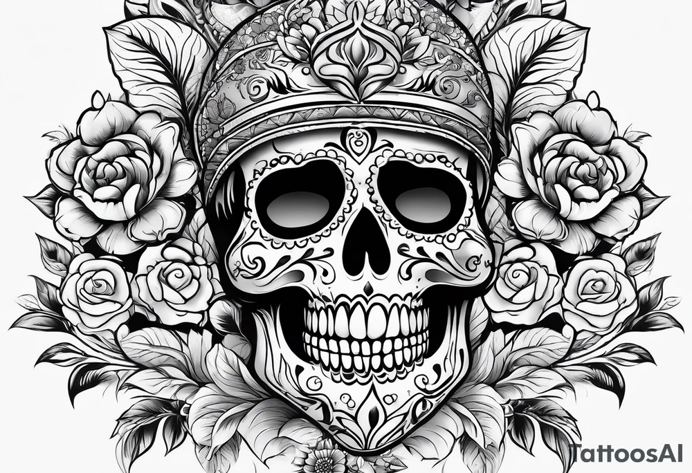 Day of the dead skull tattoo idea