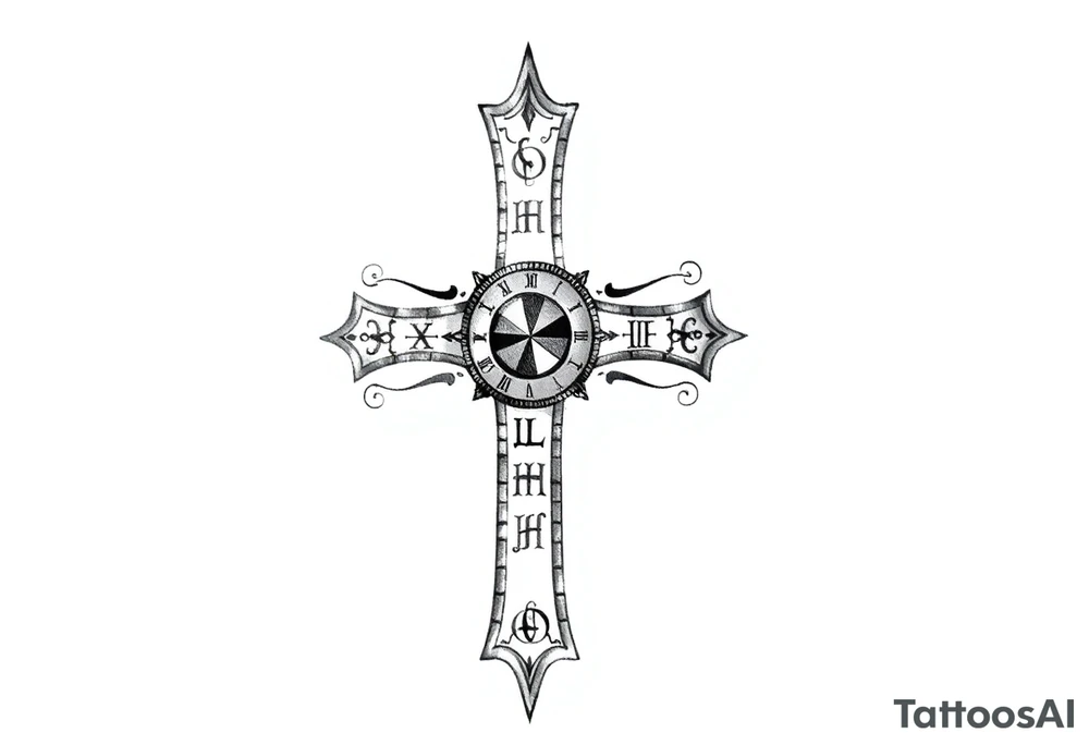 Cross tattoos for arm with Roman numerals tattoo idea Cross tattoos for arm with Roman numerals tattoo idea