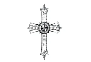 Cross tattoos for arm with Roman numerals tattoo idea