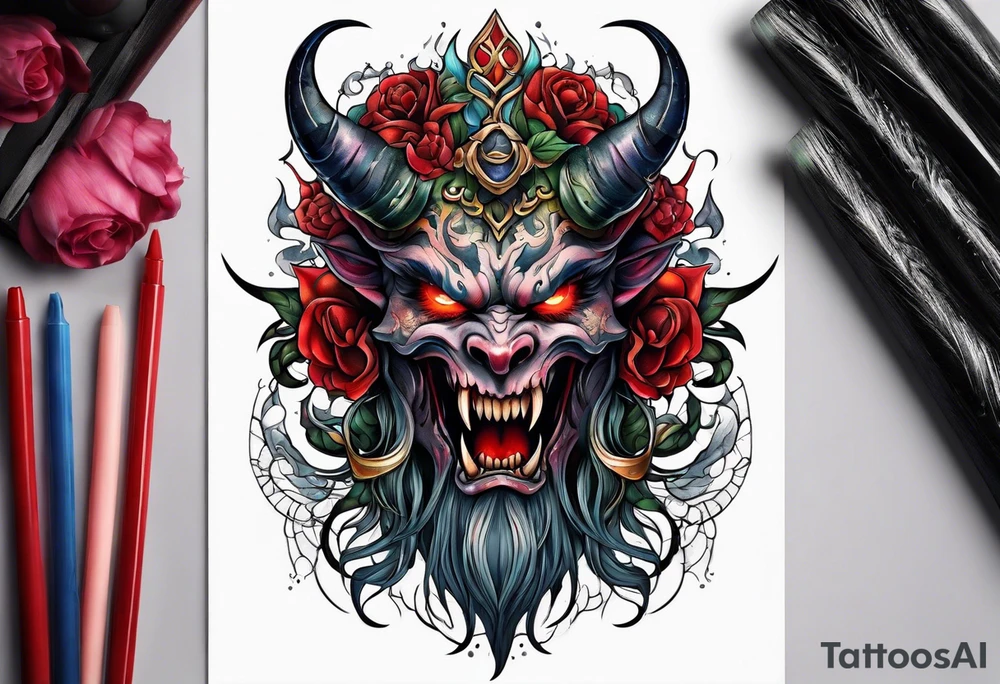 Ascended demon tattoo idea