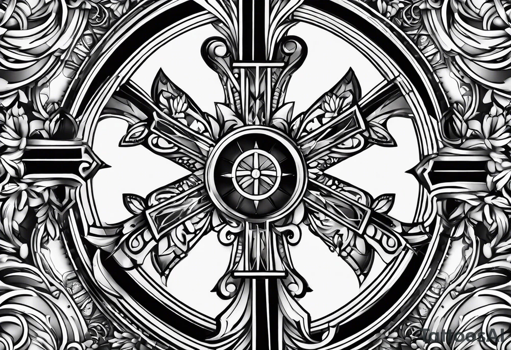 Cross Roman numeral Jan 18 2023 tattoo idea