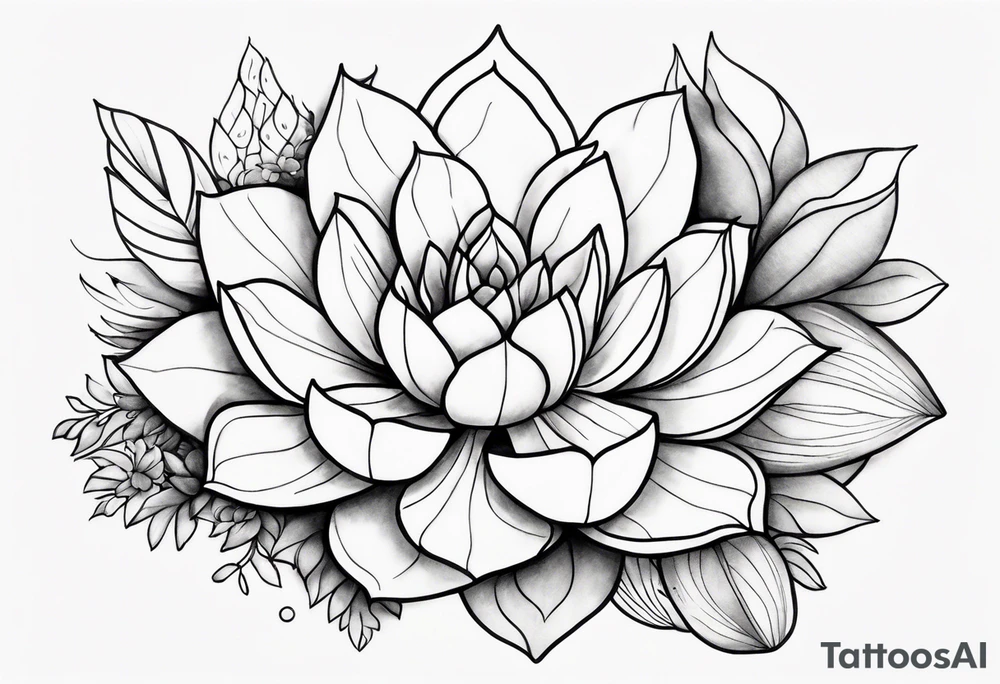 fine line with sun, stars, floral, dots, three succulents
. Sternum tattoo grey scale shading tattoo idea
