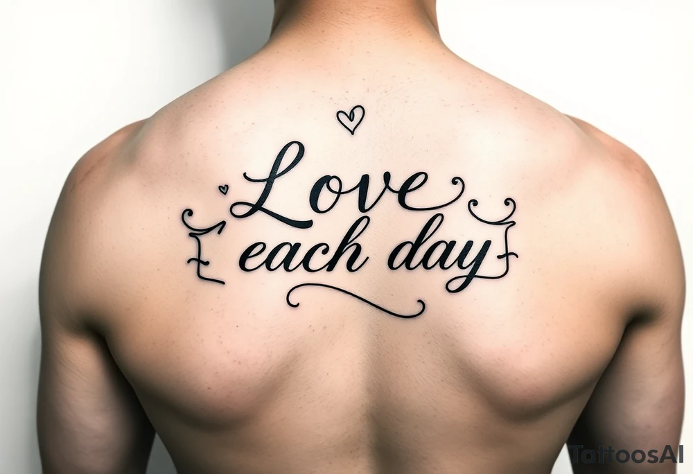 Love Each Day tattoo with a unique border tattoo idea