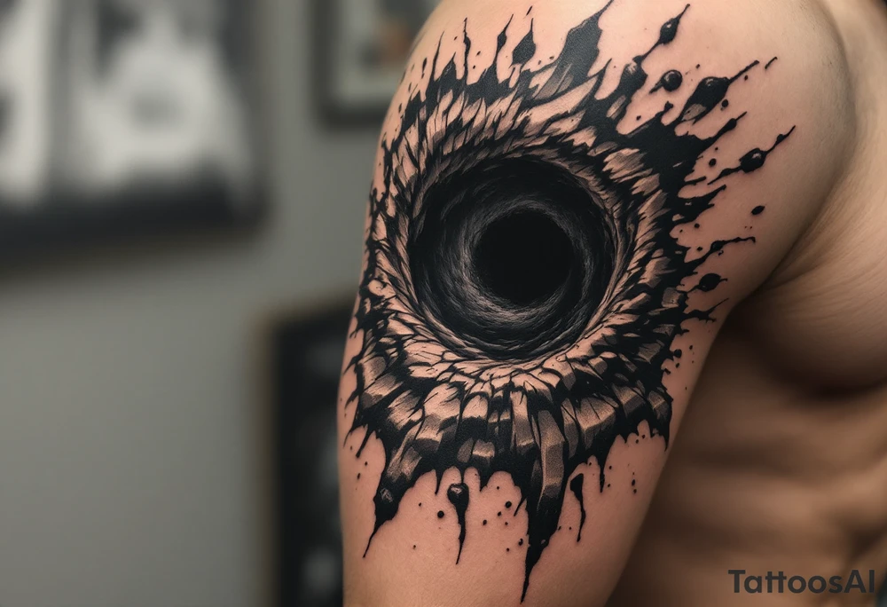 A dark hole sucking everything tattoo idea