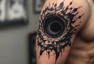 A dark hole sucking everything tattoo idea