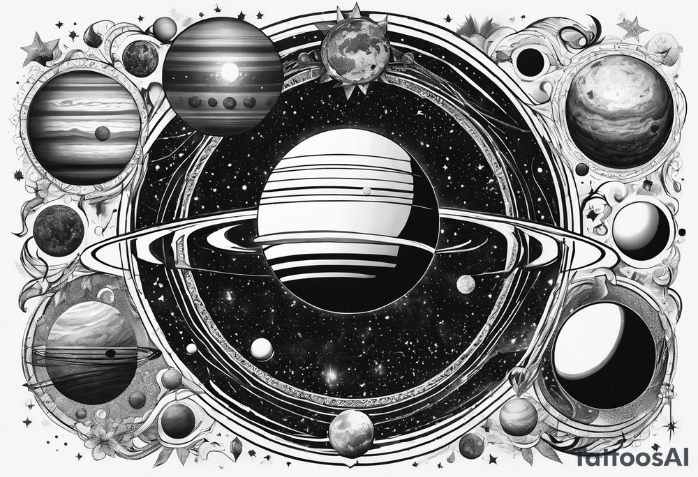 A solar system tattoo idea