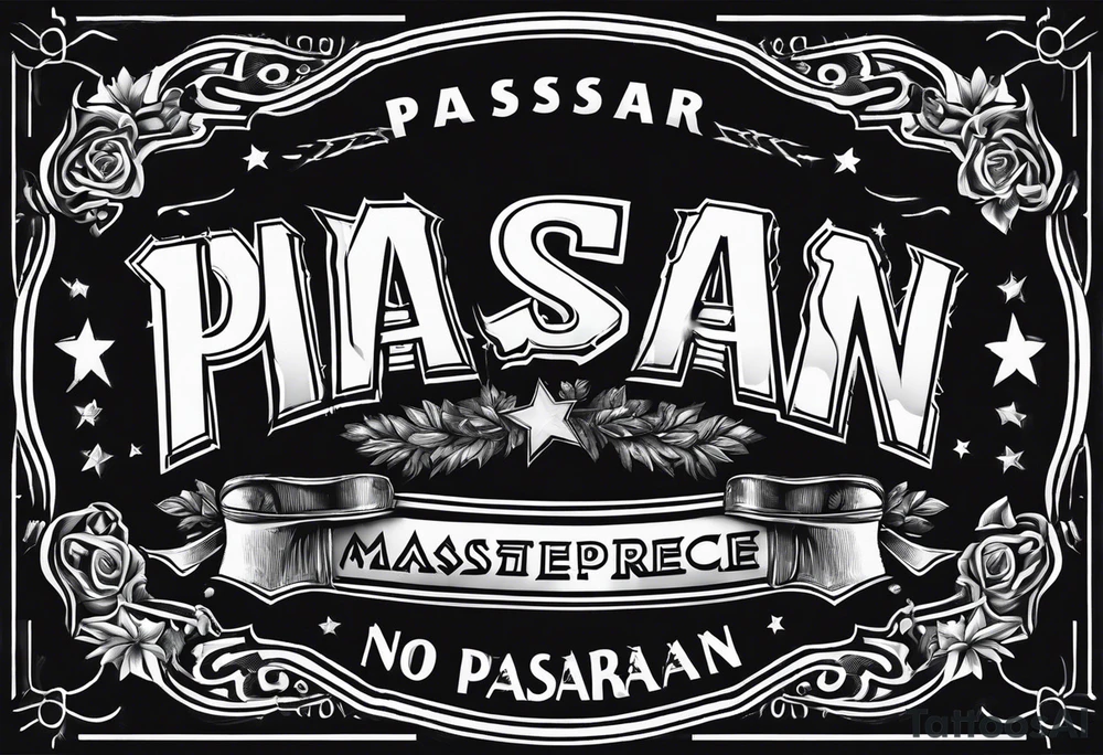 no pasaran slogan with a torn clenched fist tattoo idea