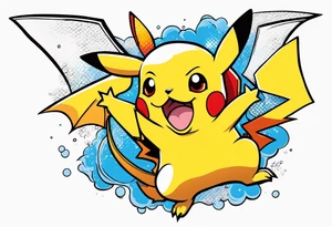 Pikachu on charizards shoulders tattoo idea