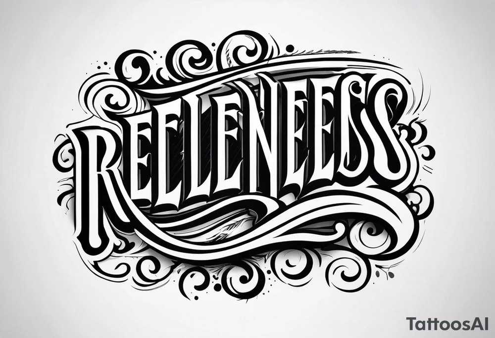 lettering only of the word relentless tattoo idea