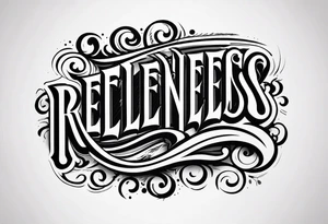 lettering only of the word relentless tattoo idea