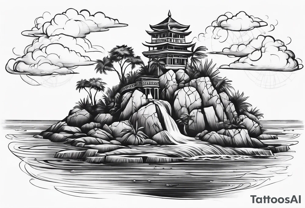 island background tattoo idea