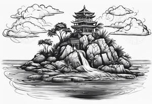 island background tattoo idea