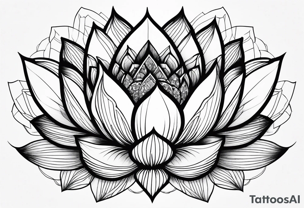 gemstone lotus flower tattoo idea