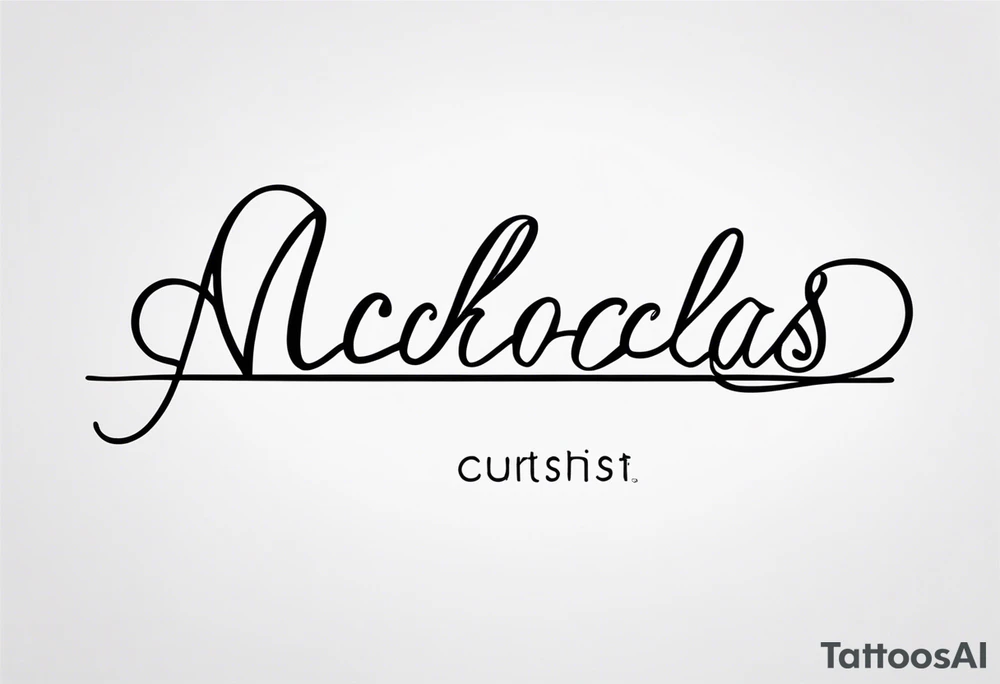 Nicholas written in cursive on spine tattoo idea