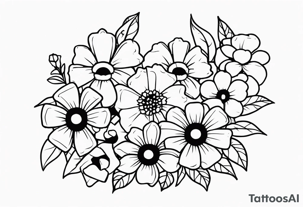 Flowers and lego bricks tattoo idea