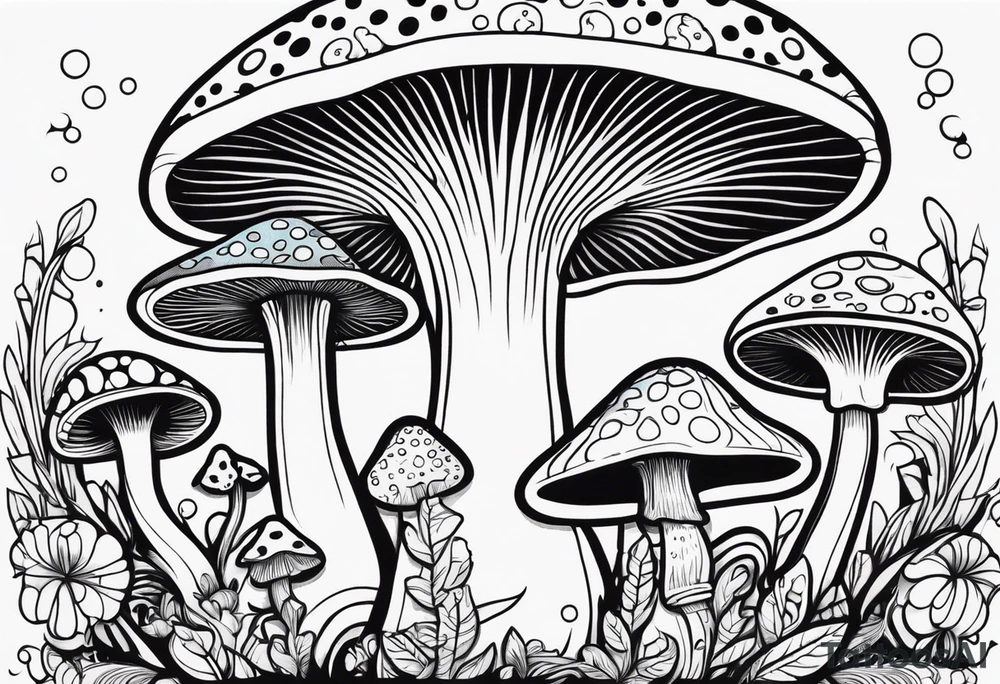 mushroom psychedelic tattoo idea