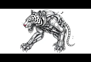 A giant mech tiger tattoo idea