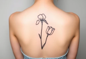 Iris and tulip tattoo idea