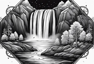 A giant from the Canadian folklore the sleeping giant sleeping under a waterfall tattoo idea