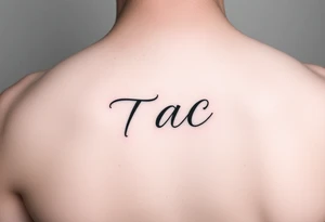 The initials TAC in small dainty writing tattoo idea