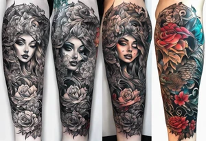 Full leg tattoo drawing on paper tattoo idea