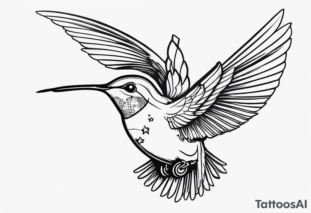 astronaut riding a hummingbird tattoo idea