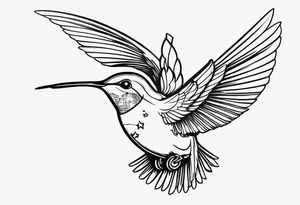 astronaut riding a hummingbird tattoo idea