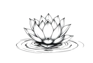serene lotus flower emerging from sacred waters with ripples tattoo idea