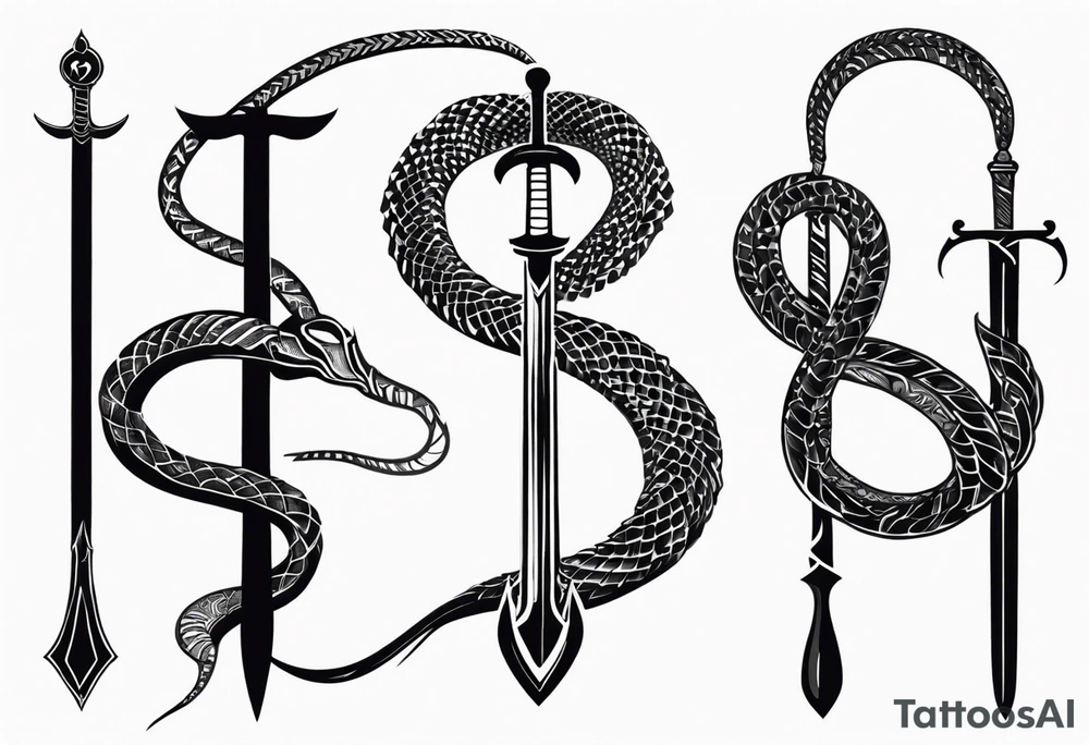 back tattoo, snake, sword, skinny, spine tattoo tattoo idea