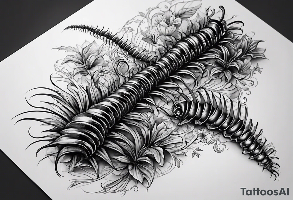 Centipede spine tattoo tattoo idea