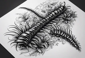 Centipede spine tattoo tattoo idea
