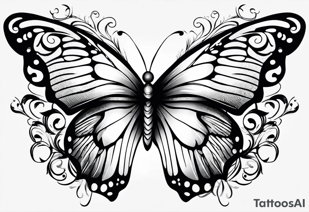 Butterfly angel wings tattoo idea