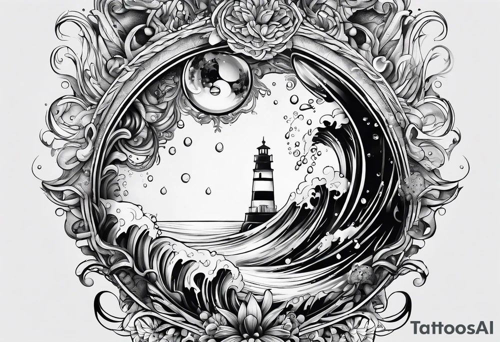 water drop falling into ocean tattoo idea