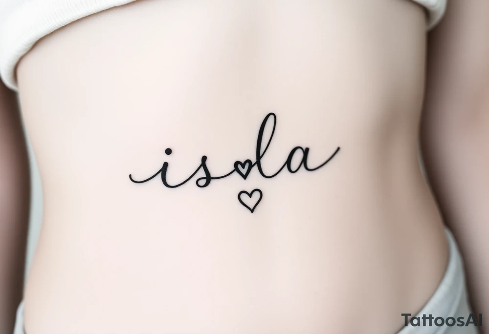isla with a heart at the end of the a tattoo idea