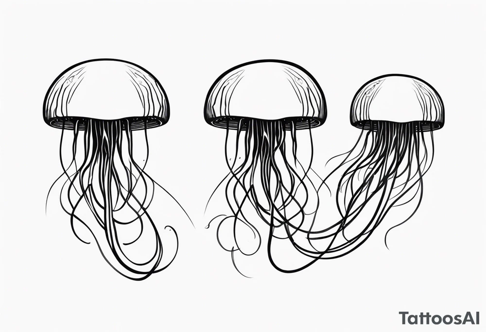jellyfish with a small head and really long tentacles tattoo idea