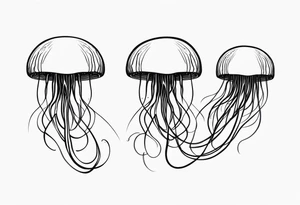 jellyfish with a small head and really long tentacles tattoo idea