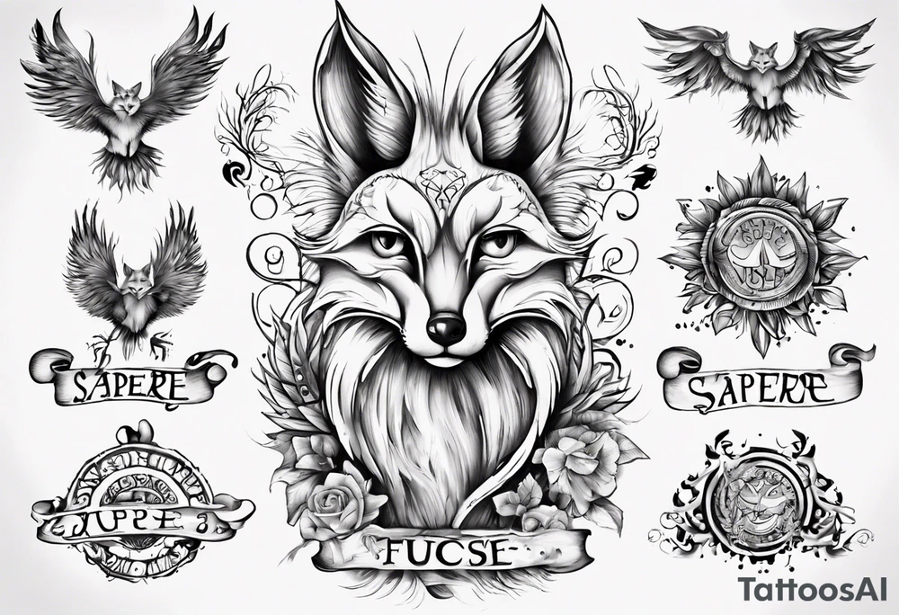 Wasser Eule Sonne Fuchs der Schriftzug : "Sapere Aude" tattoo idea
