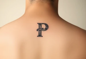 Small Letter P with a dollar bill coming out from the sides. make the P with a penis shape tattoo idea