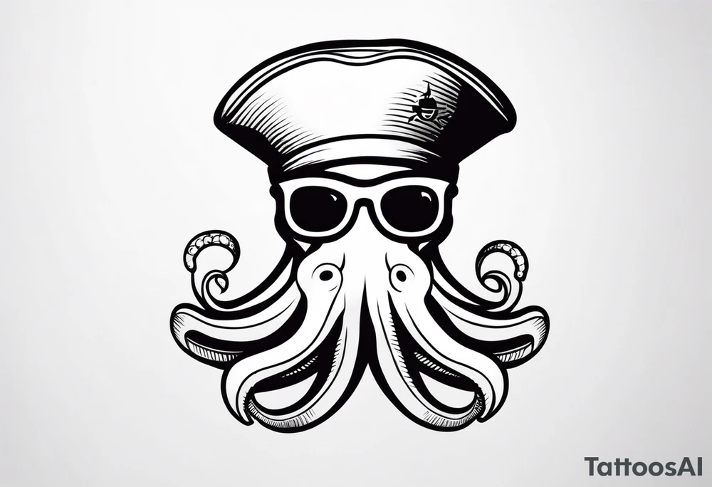 octopus wearing a pirate hat tattoo idea