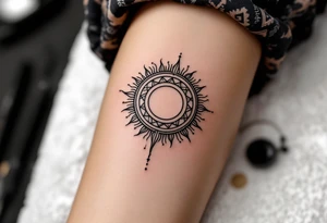 The Kolovrat, a solar symbol representing the eternal cycle of life, is often inked in bold black or fiery red and orange tones. tattoo idea