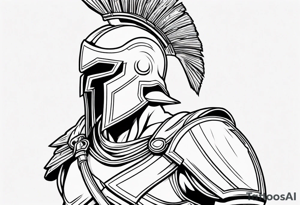 rectangular landscape format ultra-fine line linework vector of a spartan from the side, spartan spear, spartan shield, laurel wreath tattoo idea