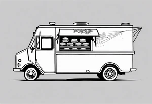 Step van food truck tatoo tattoo idea