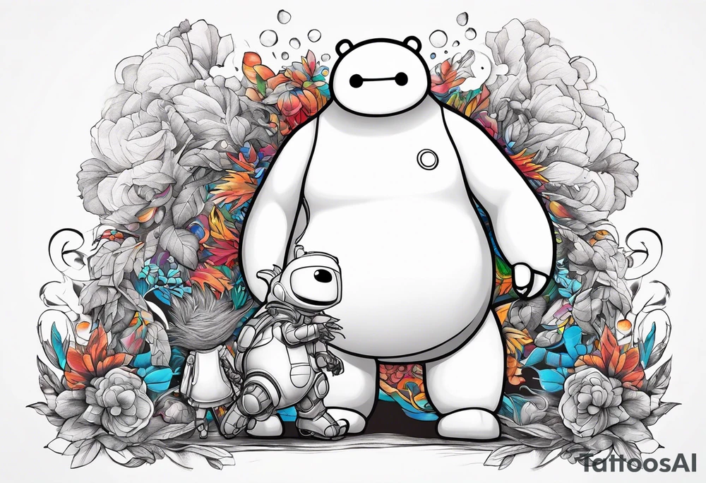 baymax and groot tattoo idea