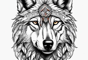 Native American Wolf tattoo idea
